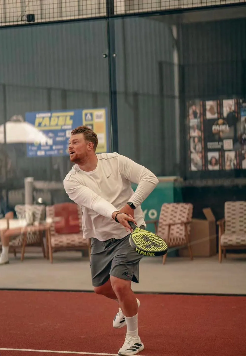 Matt Bailey playing padel