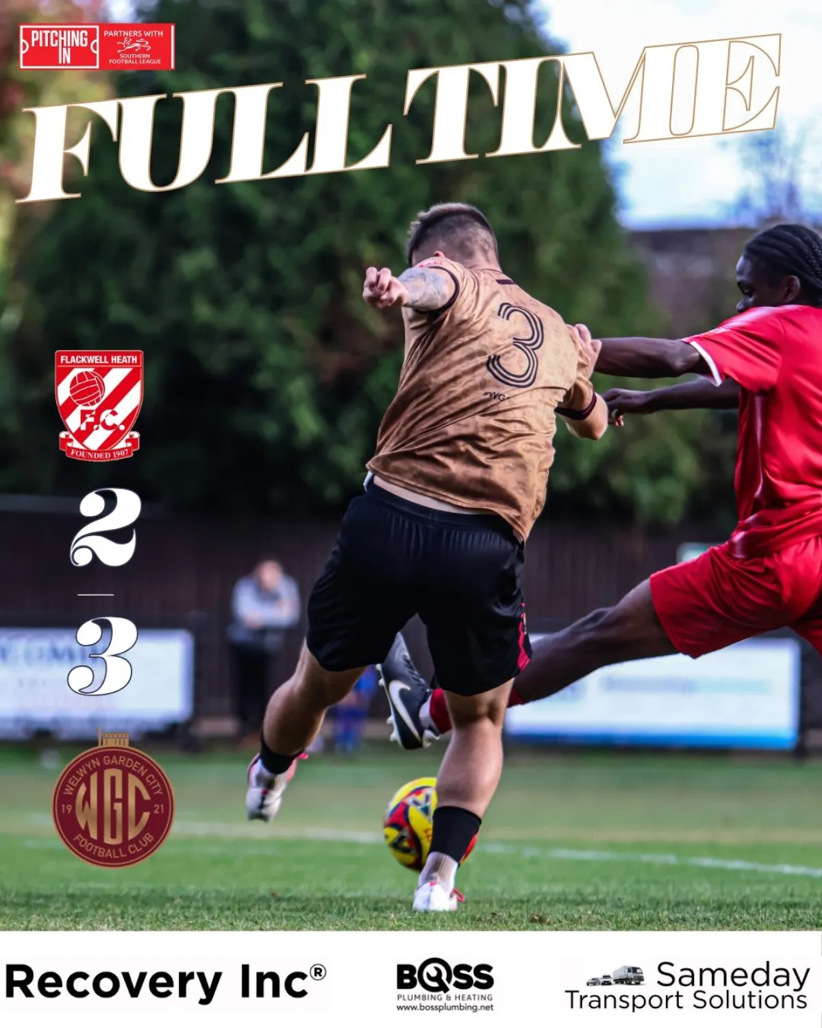 Full-time graphic: Flackwell Heath v WGC